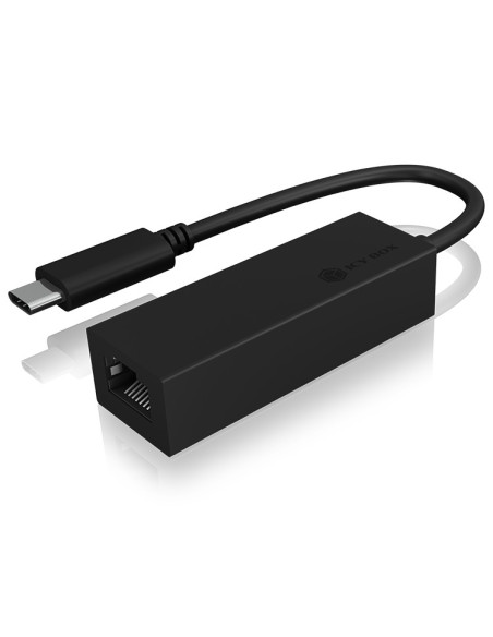 ADAPTOR RETEA Icy Box USB 3.0 Type-C la Interfata Ethernet Gigabit RJ-45, plastic, negru, "IB-LAN100-C3"
