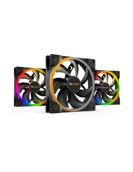Set 3 ventilatoare be quiet! "LIGHT WINGS"140mm 1500 rpm, Rifle bearing, 4-pin PWM, ARGB LED, "BL078"