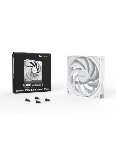 Ventilator be quiet! "PURE WINGS 3 PWM"120mm 2100 rpm, Rifle bearing, 4-pin PWM, alb, "BL111"