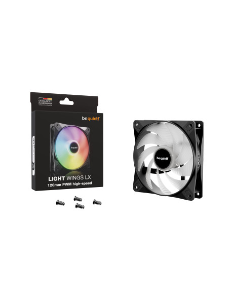 Ventilator be quiet "LIGHT WINGS LX PWM", 120mm, max. 2100 RPM, Rifle Bearing, , 4pin PWM, negru, "BL123"