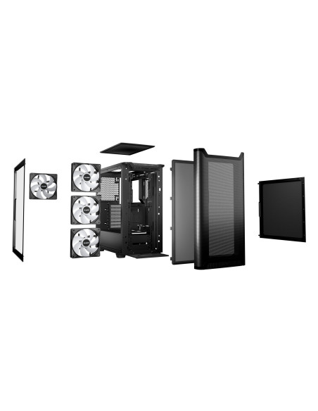 CARCASA be quiet "PURE BASE 501 DX", middle tower, gaming, fara sursa, suporta 6xfan, 3xfan inclus, PSU shroud, USB Type-C x 1,