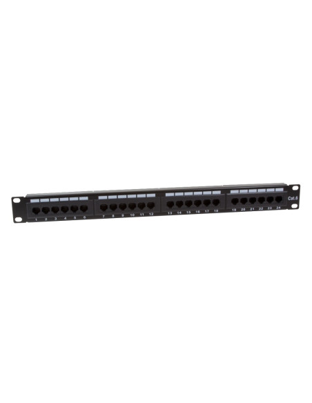PATCH PANEL LOGILINK 24 porturi, UTP, Cat6, 1U pentru rack 19", black, "NP0004"