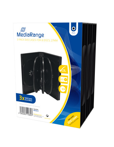 MediaRange DVD Case for 8 discs, 27mm, black,...