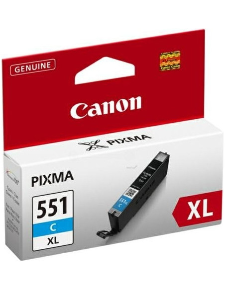 Cartus Cerneala Original Canon Cyan, CLI-551XLC, pentru Pixma IP-7250 8750 IX-6850 MG-5450 5550 5650 6350 6450 6650 7150 7550 MX
