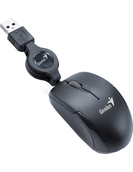 MOUSE Genius, "Micro Traveler V2", PC sau NB, cu fir, USB, optic, 1200 dpi, butoane/scroll 3/1, , negru, "31010125100"