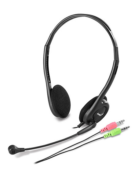 CASTI Genius, "HS-200C", cu fir, standard, utilizare multimedia, microfon pe brat, conectare prin Jack 3.5 mm, negru, "317101511