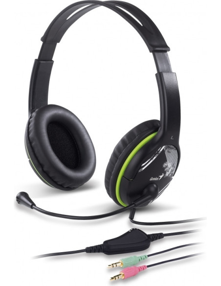CASTI Genius, "HS-400A", cu fir, standard, utilizare multimedia, microfon pe brat, conectare prin Jack 3.5 mm x 2, negru, "31710