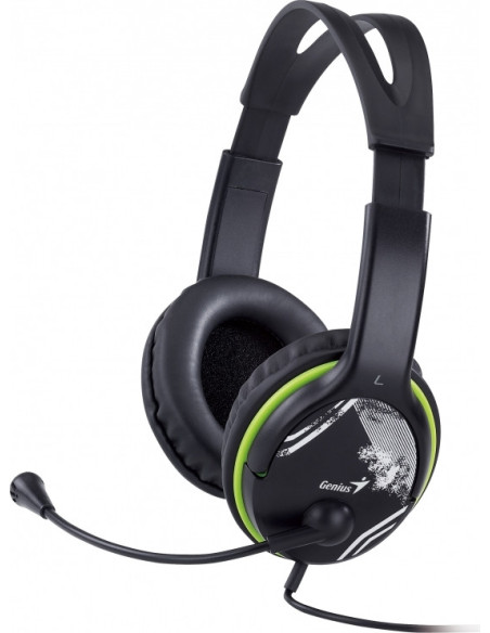 CASTI Genius, "HS-400A", cu fir, standard, utilizare multimedia, microfon pe brat, conectare prin Jack 3.5 mm x 2, negru, "31710
