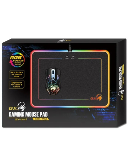 Mouse PAD GENIUS, "GX-Pad 600H RGB", gaming , cu led, cauciuc si material textil, 320 x 250 x 5.5 mm, negru , iluminat RGB, "312