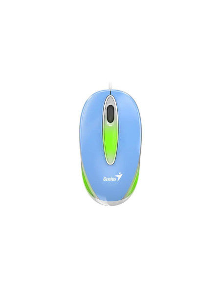 MOUSE Genius, "DX-Mini", PC sau NB, cu fir, USB, optic, 1000 dpi, butoane/scroll 3/1, LED, albastru, "31010025406"