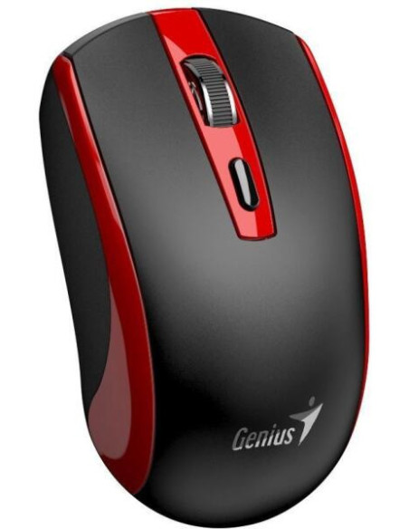 Mouse Genius "ECO-8150", PC sau NB, wireless 2.4GHz, optic, 1200 dpi, butoane/scroll 3/1, acumulator, buton Copilot, rosu, "3103