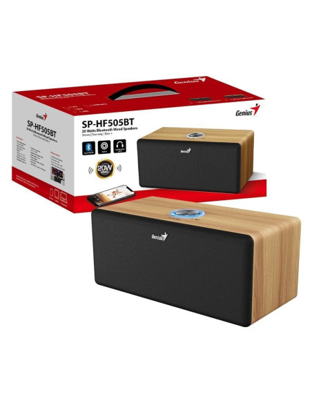BOXA cu fir Genius "SP-HF505BT" 20W RMS, Bluetooth 5.3, AUX in, Jack 3.5mm, pine wood, "31730056401" - 4710268262664