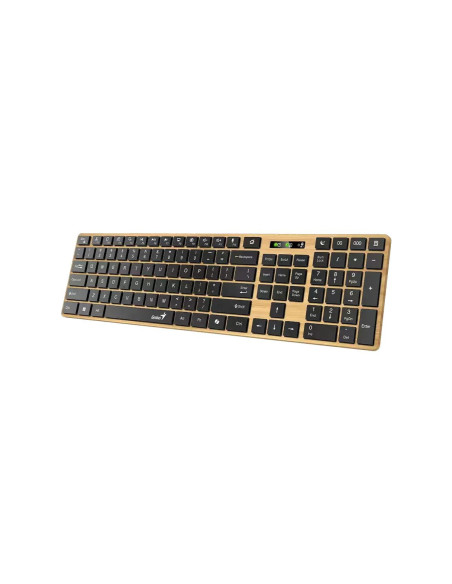 TASTATURA Genius "SlimStar 7250BT", wireless 2.4GHz+Bluetooth, 104 taste slim, tasta Copilot, lemn - negru, "31320004400" 471026