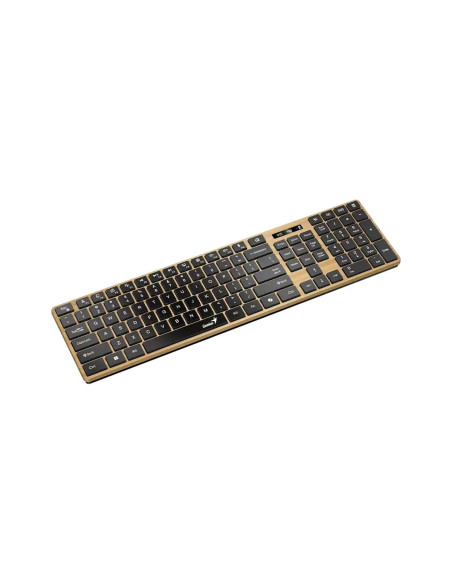 TASTATURA Genius "SlimStar 7250BT", wireless 2.4GHz+Bluetooth, 104 taste slim, tasta Copilot, lemn - negru, "31320004400" 471026