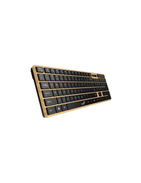 TASTATURA Genius "SlimStar 7250BT", wireless 2.4GHz+Bluetooth, 104 taste slim, tasta Copilot, lemn - negru, "31320004400" 471026