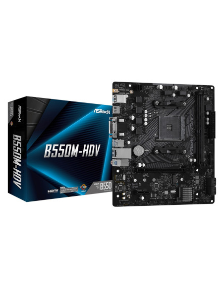 PLACA de BAZA Asrock "B550M-HDV", skt AM4, mATX, AMD B550, 2 x DDR4, max. 64 GB, 4 x SATA, 1 x M.2, 7.1, "B550M-HDV"