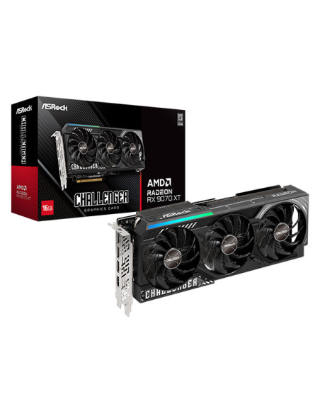 Placa video Asrock "Radeon RX 9070 XT Challenger", 16GB GDDR6, 256 bit, PCI Express 5.0 x16, 3 x DisplayPort 2.1a, HDMI 2.b1, ra