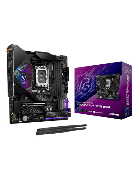 Placa de baza ASRock Z890M RIPTIDE WiFi Mainboard, Sockel LGA 1851, Intel Z890, Micro-ATX, DDR5 "90-MXBPK0-A0UAYZ"