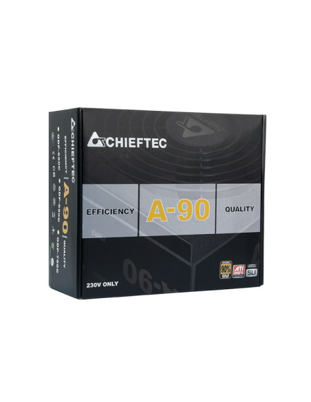 SURSA Chieftec A-90 750 W, semi-modulara, certificare 80 Plus Gold - compatibila, ventilator 140 mm x 1, PCI-E 6+2 pin x 4, SATA