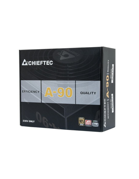 SURSA Chieftec A-90 750 W, semi-modulara, certificare 80 Plus Gold - compatibila, ventilator 140 mm x 1, PCI-E 6+2 pin x 4, SATA