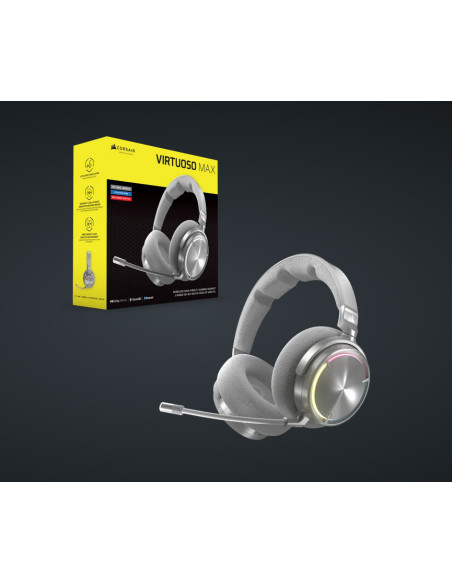Casti audio CORSAIR Casti Gaming CR VIRTUOSO MAX WIR SILVER