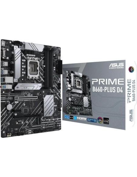 PLACA de BAZA Asus "PRIME B660-PLUS D4", skt LGA 1700, ATX, Intel B660, 4 x DDR4, max. 128 GB, 4 x SATA, 3 x M.2, 7.1, "PRIME B6