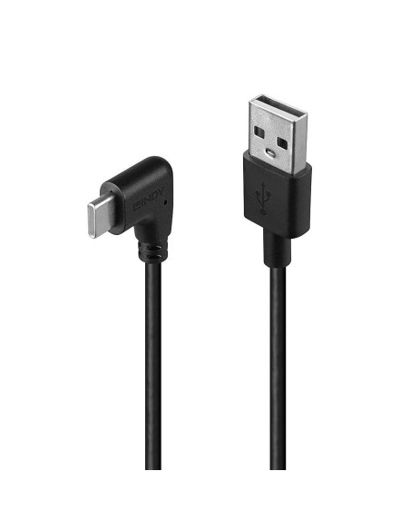 Cabluri video LINDY Cablu Lindy USB C 2 90° 1m negru