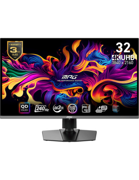 MONITOARE MSI - gaming MS-3DD2,MSI,ID1/Black-Black,31.5,Anti-Reflection,Non-touch,QD- OLED,UHD,LED,Flat,240Hz,0.03ms,16:9,EU,36M