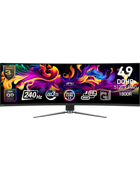 MSI MPG 491CQPX QD-OLED 49inch DQHD 240Hz 0.03ms 2xHDMI DP "MPG 491CQPX QD-OLED"