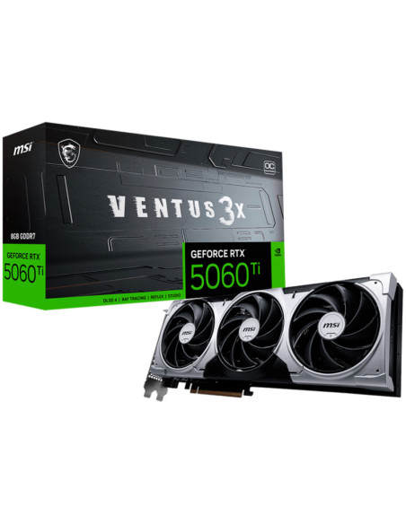 MSI Video Card NVIDIA GeForce RTX 5060 Ti 8G VENTUS 3X OC (8GB GDDR7/128bit, 3xDP, 1xHDMI, PCI Express Gen 5 x16 (uses x8), Reco