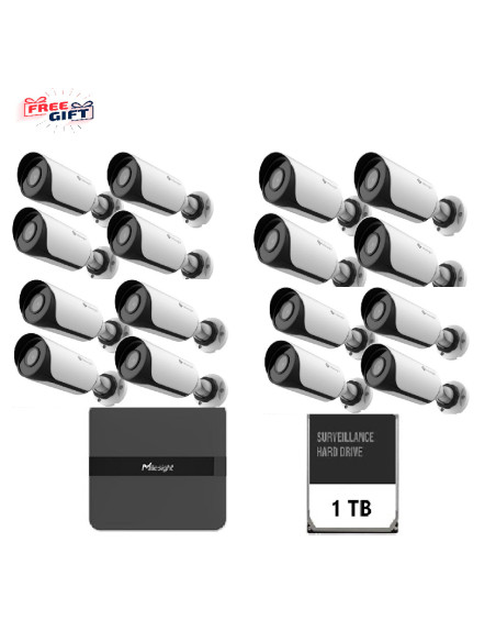 Camere supraveghere IP MILESIGHT TECHNOLOGY KIT16 MILESIGHT BULLET 2MP NVR 16 CANALE