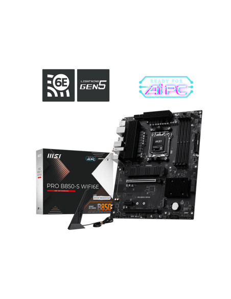 Placa de baza MSI PRO B850-S WIFI6E, AM5, DDR5, BT, ATX, Negru 911-7E80-002 "PRO B850-S WIFI6E"