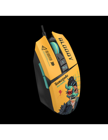 Mouse A4Tech, gaming, Bloody RGB Animation Backlit USB Renegade Sunset, "W63Max Renegade Sunset", 4711421 000529