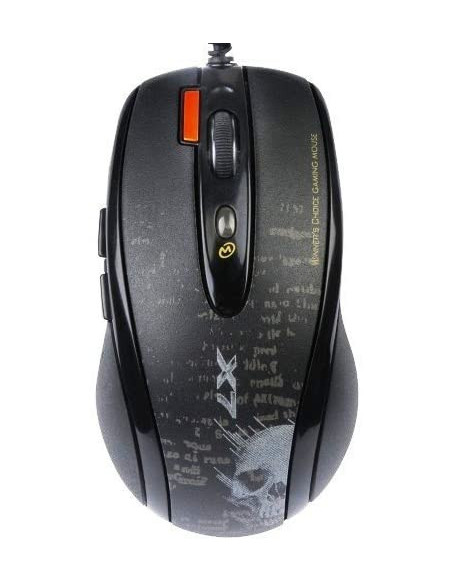 MOUSE A4tech, gaming, cu fir, USB, optic, 3000 dpi, butoane/scroll 4/1, buton selectare viteza, negru, "F5-BK"