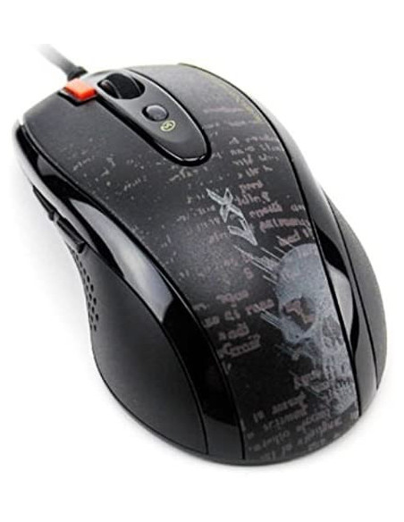 MOUSE A4tech, gaming, cu fir, USB, optic, 3000 dpi, butoane/scroll 4/1, buton selectare viteza, negru, "F5-BK"