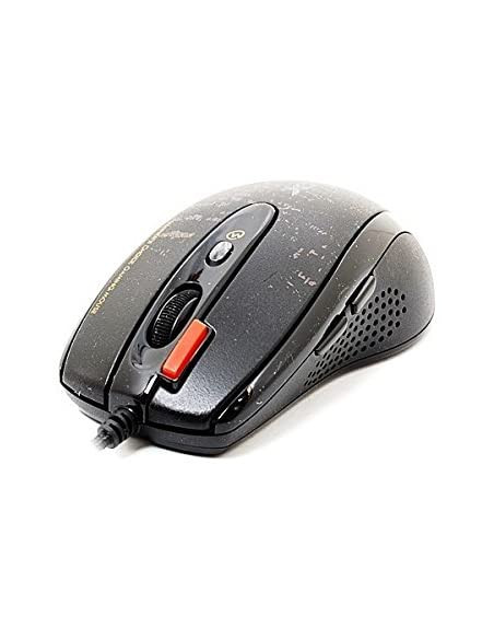 MOUSE A4tech, gaming, cu fir, USB, optic, 3000 dpi, butoane/scroll 4/1, buton selectare viteza, negru, "F5-BK"