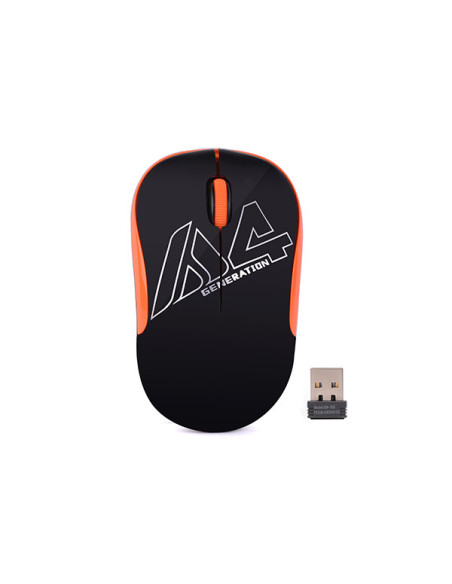 MOUSE A4tech, PC sau NB, wireless, 2.4GHz, optic, 1000 dpi, butoane/scroll 3/1, , negru / portocaliu, 45507104 "G3-300N-BO"