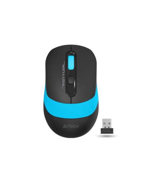 MOUSE A4tech, gaming, wireless, 2.4GHz, optic, 2000 dpi, butoane/scroll 4/1, buton selectare viteza, negru / albastru, "FG10 Blu