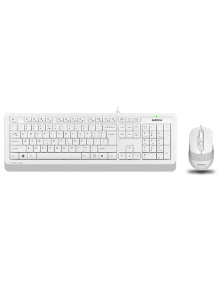 Kit TASTATURA si Mouse A4TECH, "Fstyler FM10+FK10", wired, 104 taste format standard, mouse 1600dpi, 4/1 butoane, alb, "F1010-W"
