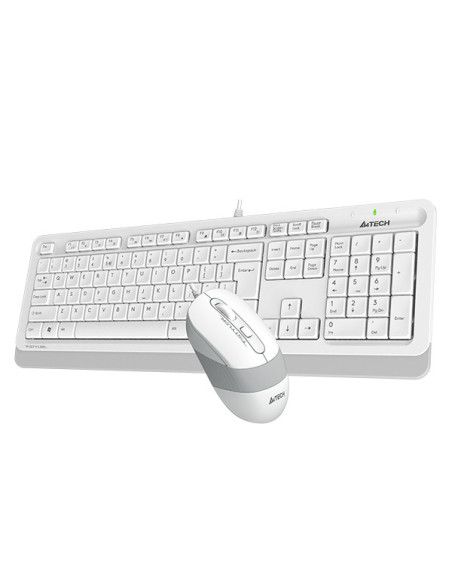 Kit TASTATURA si Mouse A4TECH, "Fstyler FM10+FK10", wired, 104 taste format standard, mouse 1600dpi, 4/1 butoane, alb, "F1010-W"