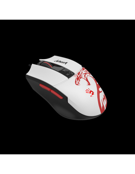MOUSE A4tech - gaming, "Bloody co-branded Naraka", cu fir, USB, optic, 12000 cpi, butoane/scroll 10/1, alb, "L65 Max" (include T