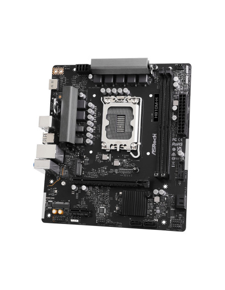 Placa de baza AsRock "H810M-H", skt. LGA 1851, chipset Intel H810, mATX, 2 x DDR5 max. 128 GB, USB 3.2 gen1 A, USB 2.0, 2.5 GHz
