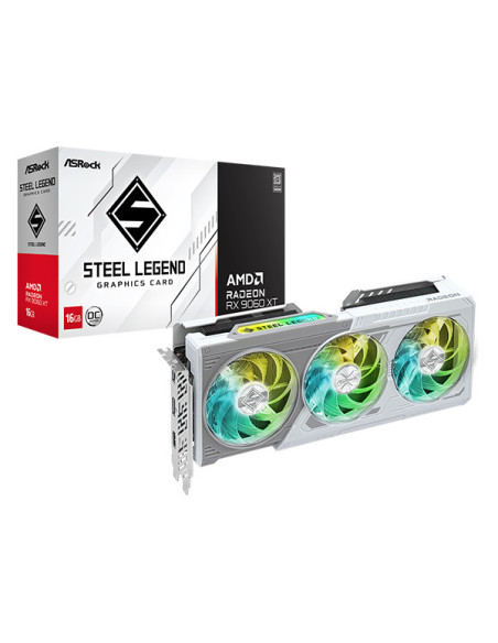 Placa video Asrock "Radeon RX 9060 XT Steel Legend 16GB OC", 16GB GDDR6, 128 bit, PCI Express 5.0 x16, 2 x DisplayPort 2.1a, HDM