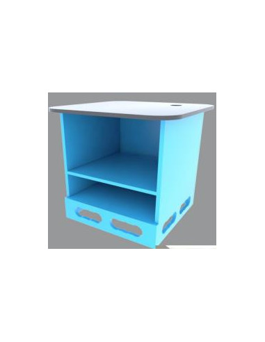 Dispozitiv totem SS integrat pentru imprimanta 3D realizat din pal albastru egger de 18 mm