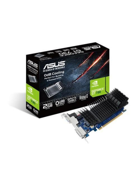 PLACA VIDEO ASUS NVIDIA GeForce GT 730, 2 GB, 64 bit, PCIE 2.0 16x, Memory clock 5010 MHz, GPU clock 902 MHz, 2560x1600, Cooling