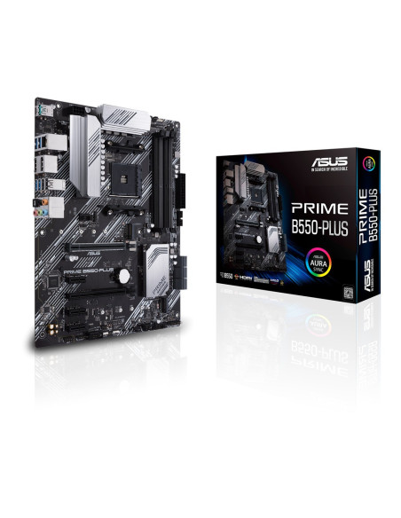 PLACA de BAZA Asus "PRIME B550-PLUS", skt AM4, ATX, AMD B550, 4 x DDR4, max. 128 GB, 6 x SATA, 2 x M.2, 7.1, "PRIME B550-PLUS"