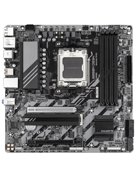 Placa de baza GIGABYTE B850M DS3H, AM5, DDR5, mATX, Gri/Negru "B850M DS3H"
