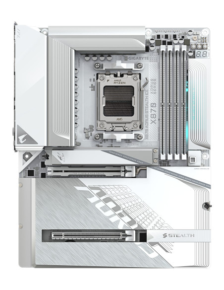 Placa de baza GIGABYTE X870 AORUS STEALTH ICE, AM5, DDR5, BT, Wi-Fi, ATX, Alb "X870 A STEALTH ICE"
