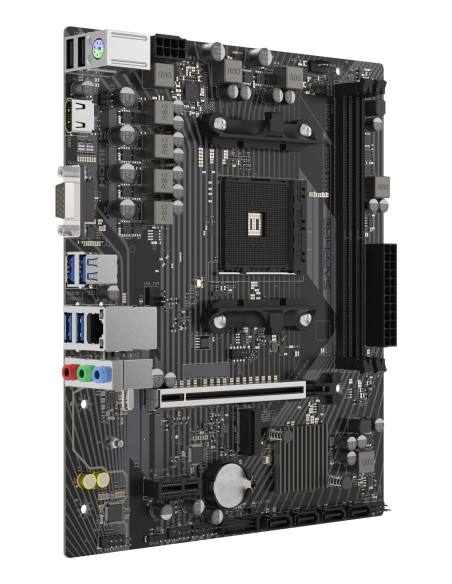 Placa de baza Sapphire "A520M-E", skt. AM4, chipset AMD A520, mATX, 2 x DDR4 max. 64 GB, USB 3.2 gen 1 -A x 2, USB 2.0 x 1, 4 x
