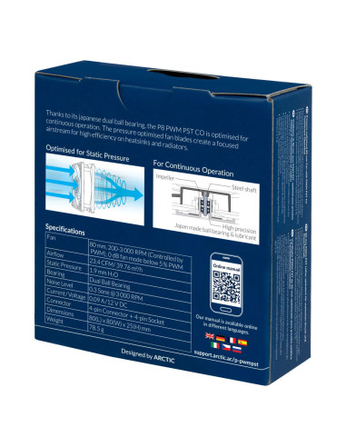 Ventilator ARCTIC P8 PWM PST CO, 80 mm, 3000...